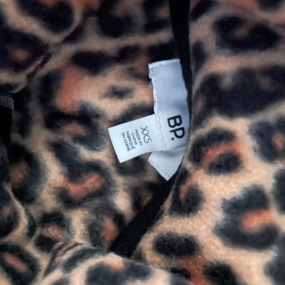 BP. | Women's Animal Print Leopard 1/2 Zip Long Sleeve Fleece Pullover XXS - Picture 9 of 9